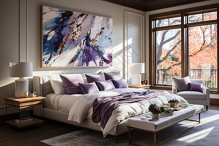 舒适与艺术的卧室背景图片