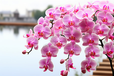 一朵粉色的花束背景图片