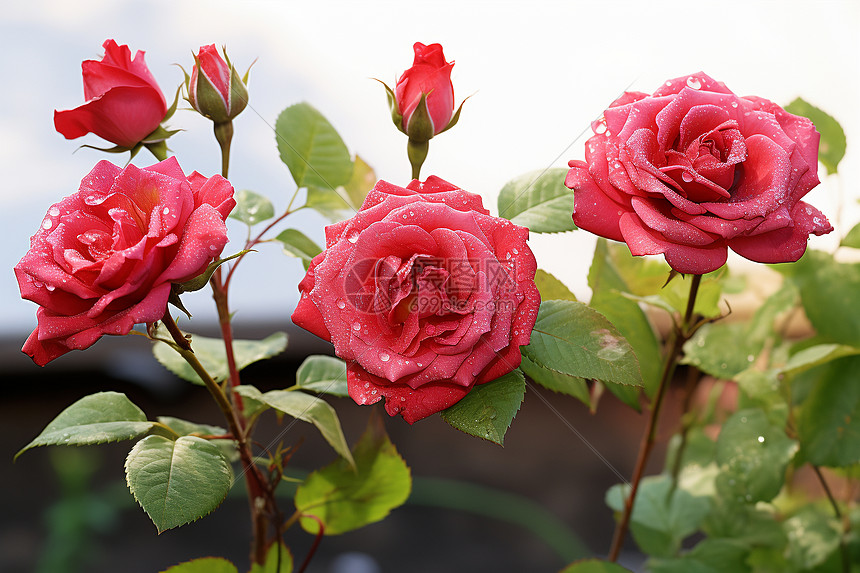 红玫瑰的浪漫风情图片