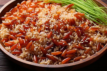 一碗米饭和蔬菜图片