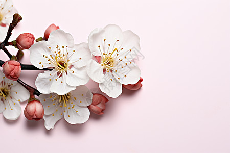 粉色背景中漂亮的桃花背景图片