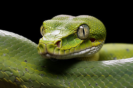 雨林中爬行的蟒蛇动物图片