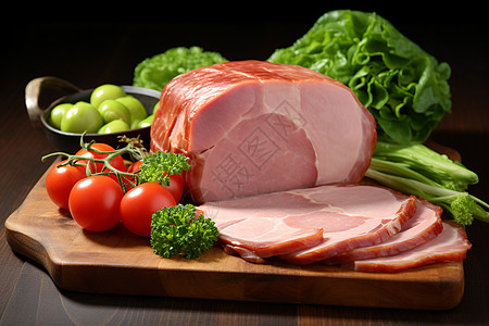 猪肉熟食美味的火腿背景