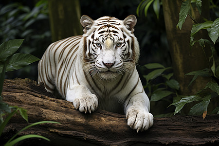 森林中的动物老虎背景图片