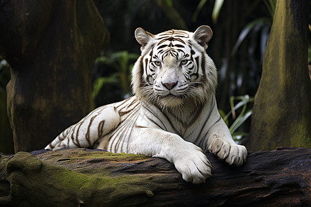 休息的白色老虎图片