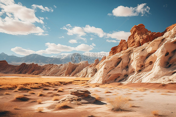 沙漠中壮观的岩石图片