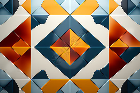 彩色几何背景彩色瓷砖背景