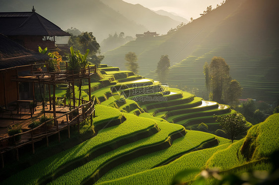 宁静乡村美景图片