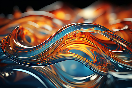 柔滑流动的玻璃液体图片