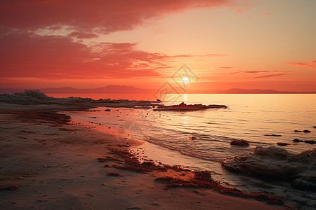 海岛上的日落背景图片