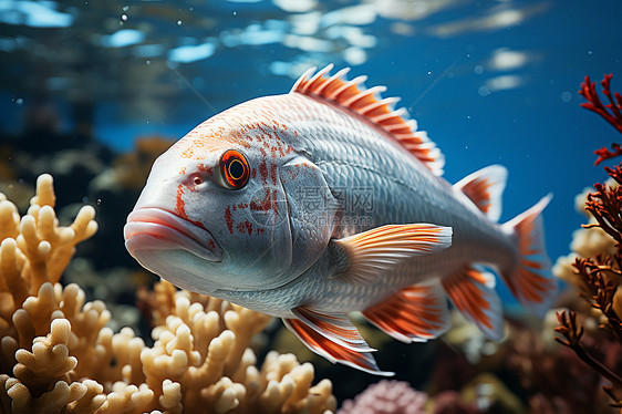 海底世界中的鱼群图片