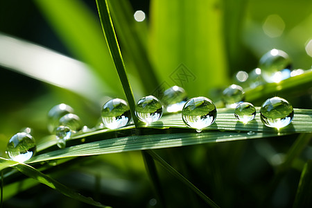 叶面上的水珠图片