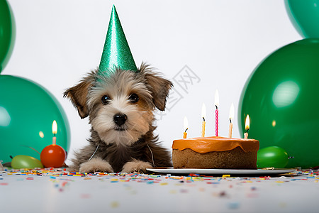 生日快乐的小狗图片