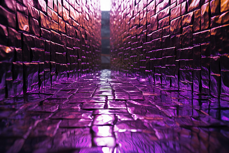 紫色砖石巷道图片