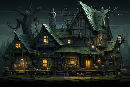 黑暗森林的小屋图片