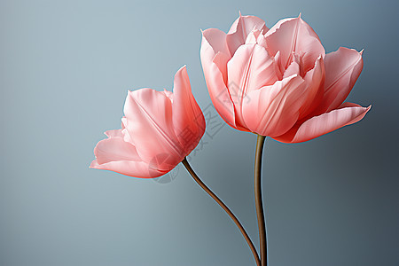 美丽的粉色郁金香花朵图片