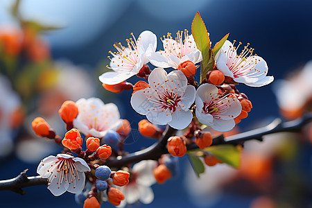 花园中绽放的美丽樱花花朵图片