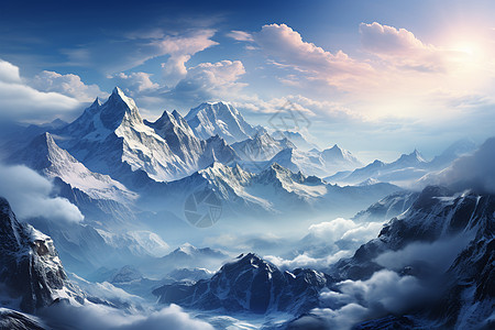 壮丽雪山的美丽景观图片