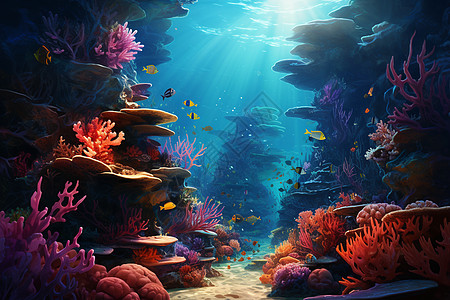 光影海底的艳丽世界图片