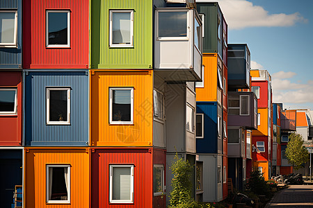 彩色色彩的房屋图片