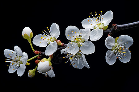 美丽绽放的梅花花朵图片