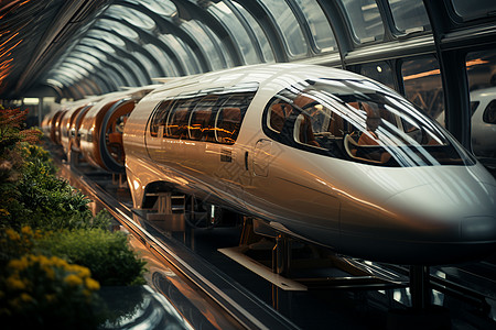 未来感快速运行列车背景图片