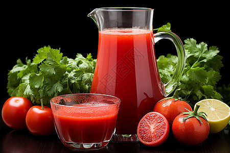 蔬菜果汁与番茄图片
