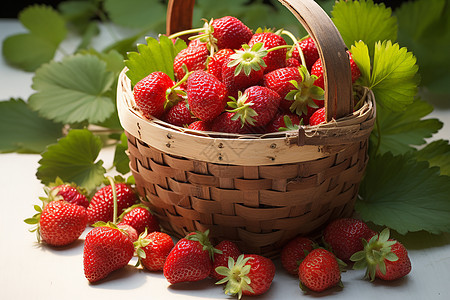 美味多汁的草莓篮图片