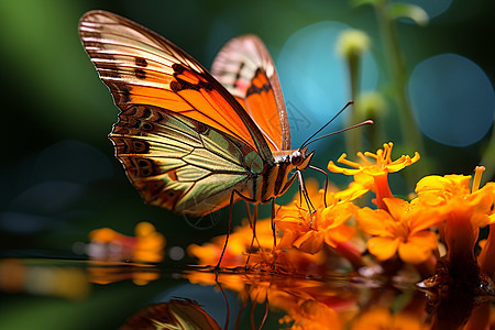 户外翩翩起舞的蝴蝶背景图片