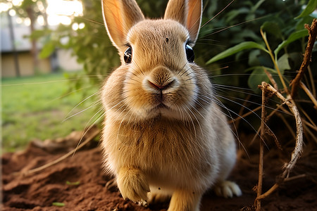棕色的兔子图片