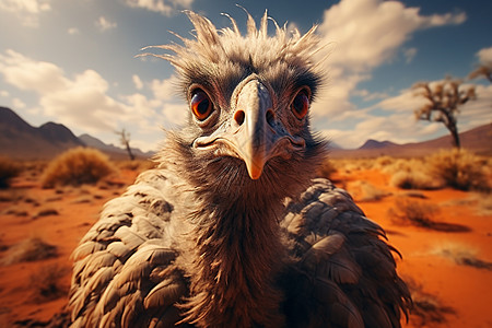 沙漠上的鸵鸟背景图片