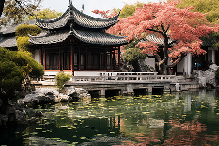 中式古园林建筑庭院景观图片