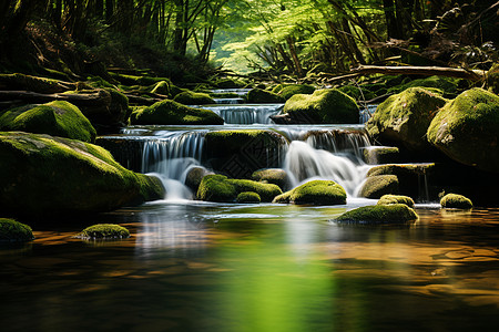 青山绿水的美丽景观高清图片