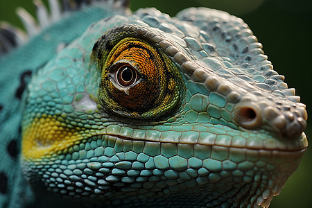 热带雨林中的蜥蜴动物背景图片
