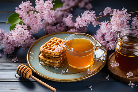 华夫饼和花蜜图片