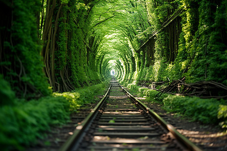 灌木丛的隧道图片