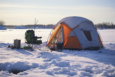 蓝天下的帐篷背景图片