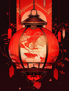 闪耀着中华文化的灯笼图片