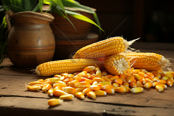 丰收的玉米图片