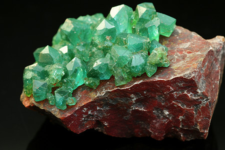 矿物晶体翡翠的绿晶体背景
