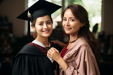 母亲参加女儿的毕业典礼图片