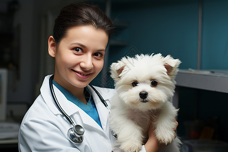 宠物医生抱着小狗图片