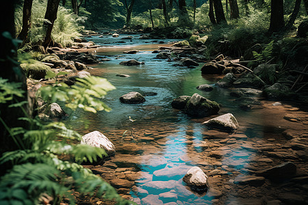 树林里的溪流图片