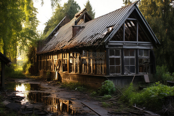 破损的小屋图片