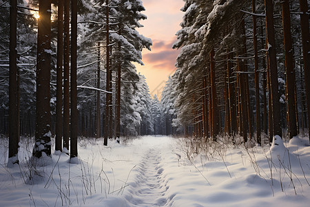 冬雪森林图片