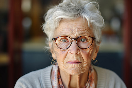 孤独的老年女性图片