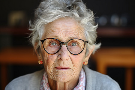忧郁的老年女性图片