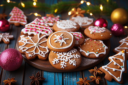 手工饼干圣诞美食的诱惑背景