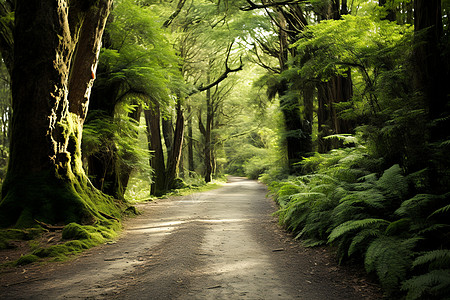 林间的步行小路背景图片
