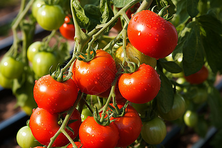 丰收的番茄园背景图片